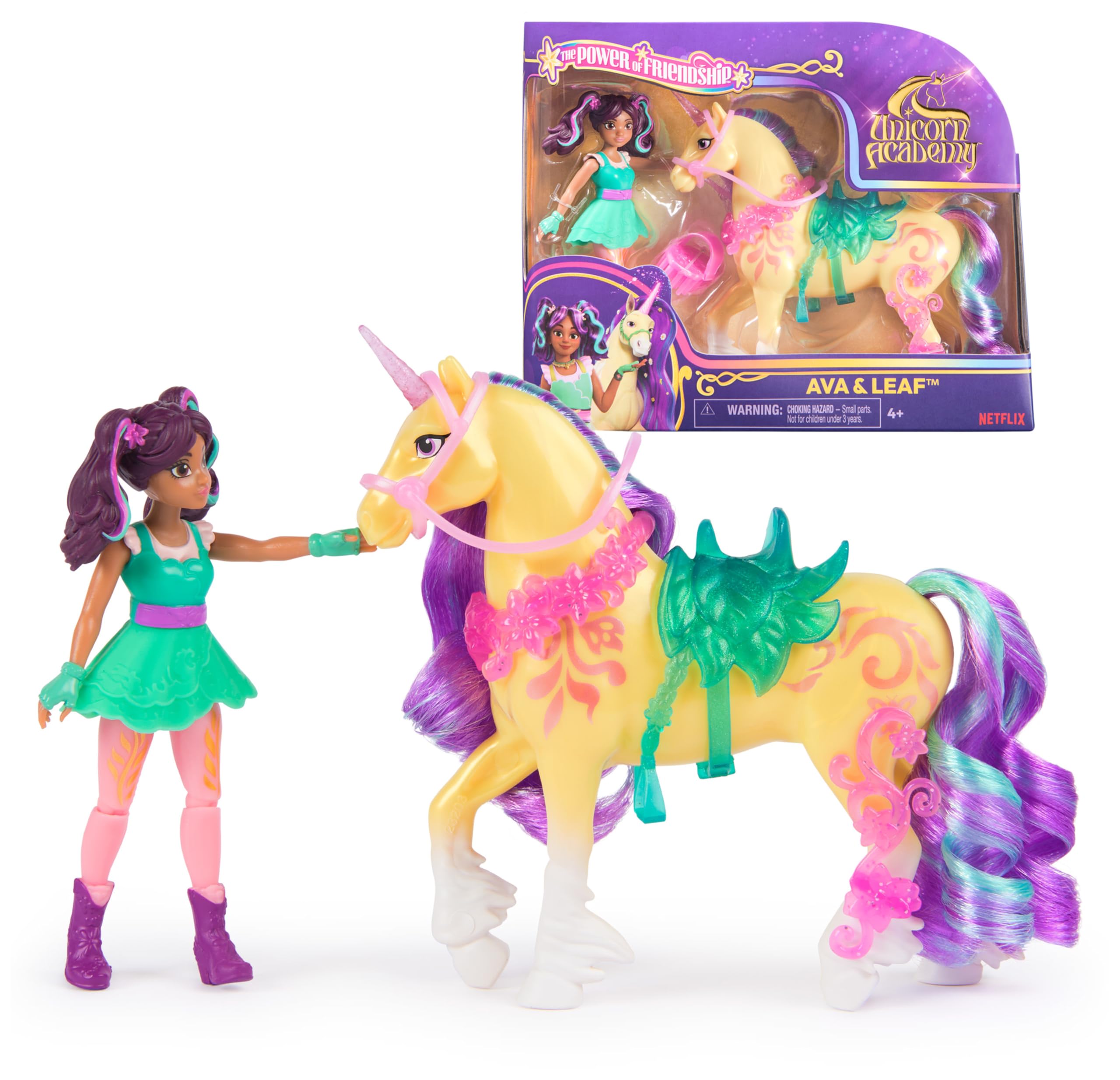 Unicorn Academy, Ava & Leaf Power of Friendship Set with Translucent Saddle