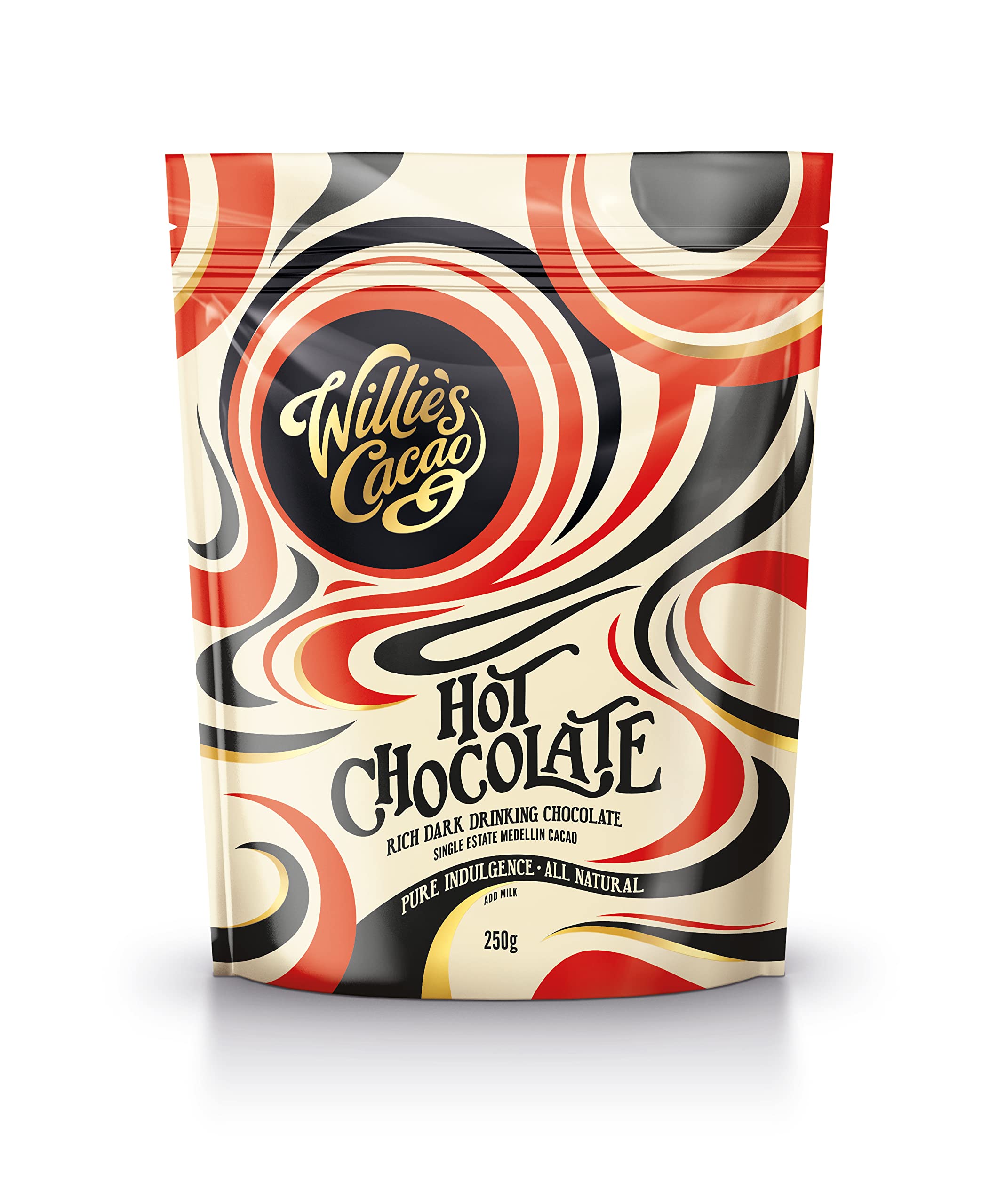 Willie's Cacao - Rich Dark Hot Chocolate - 52% Cacao - 250g - Single Estate Drinking Chocolate