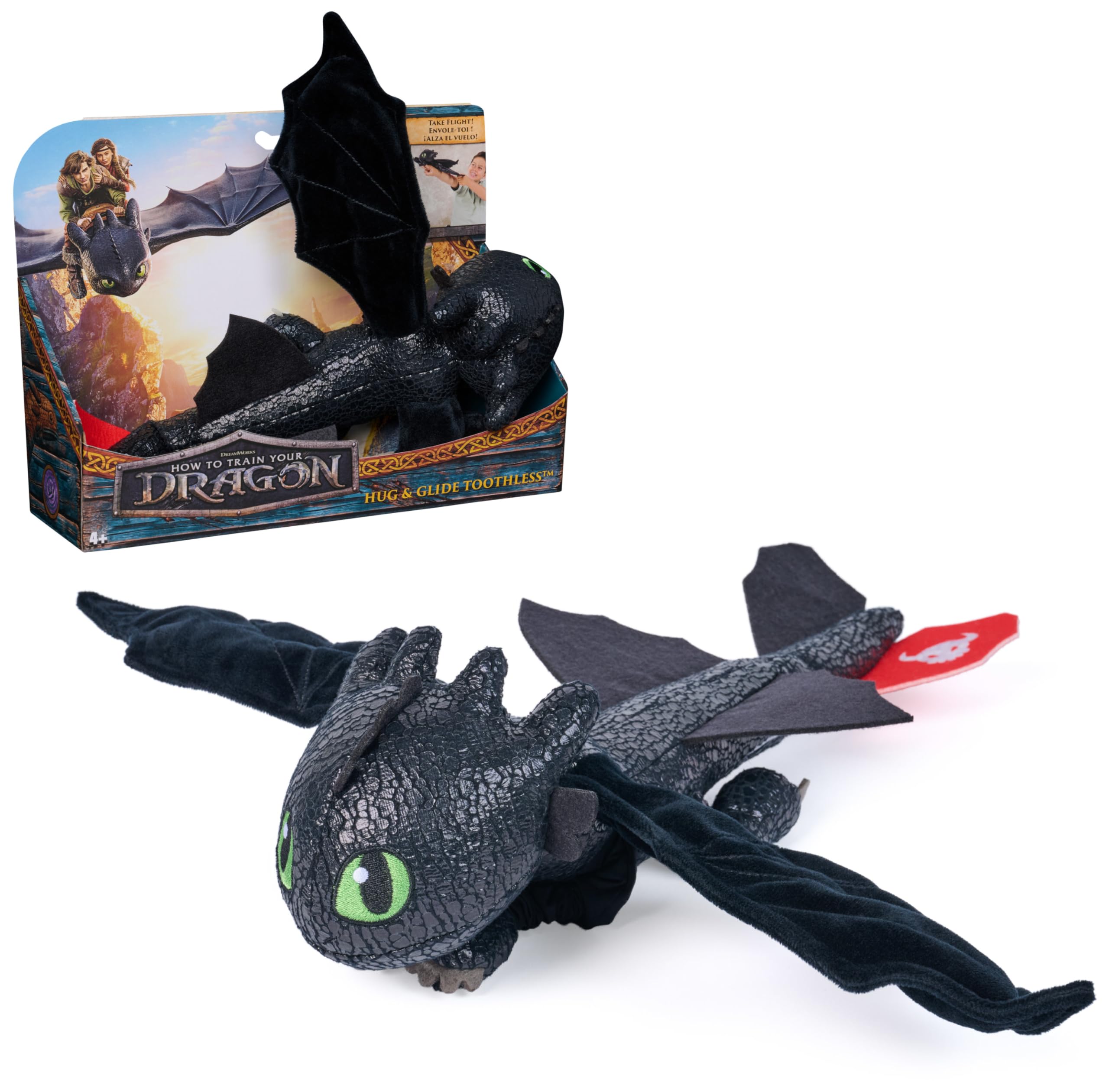 DreamWorks Dragons Hug & Glide 30.5 cm Toothless Plush - Flying Action & Hugging Wings