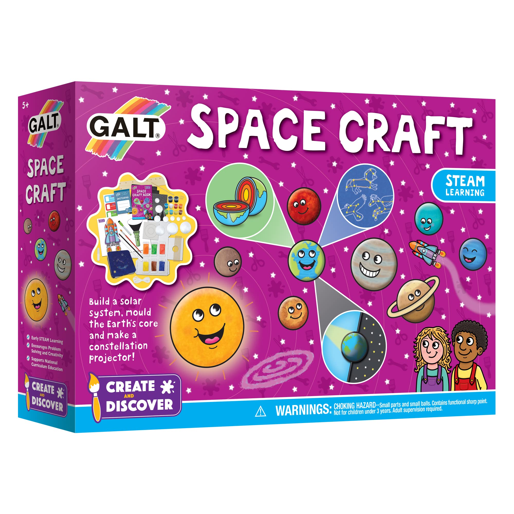 Galt Space Craft - Arts and Crafts Kit for Kids Age 5+ with 7 Space Activities
