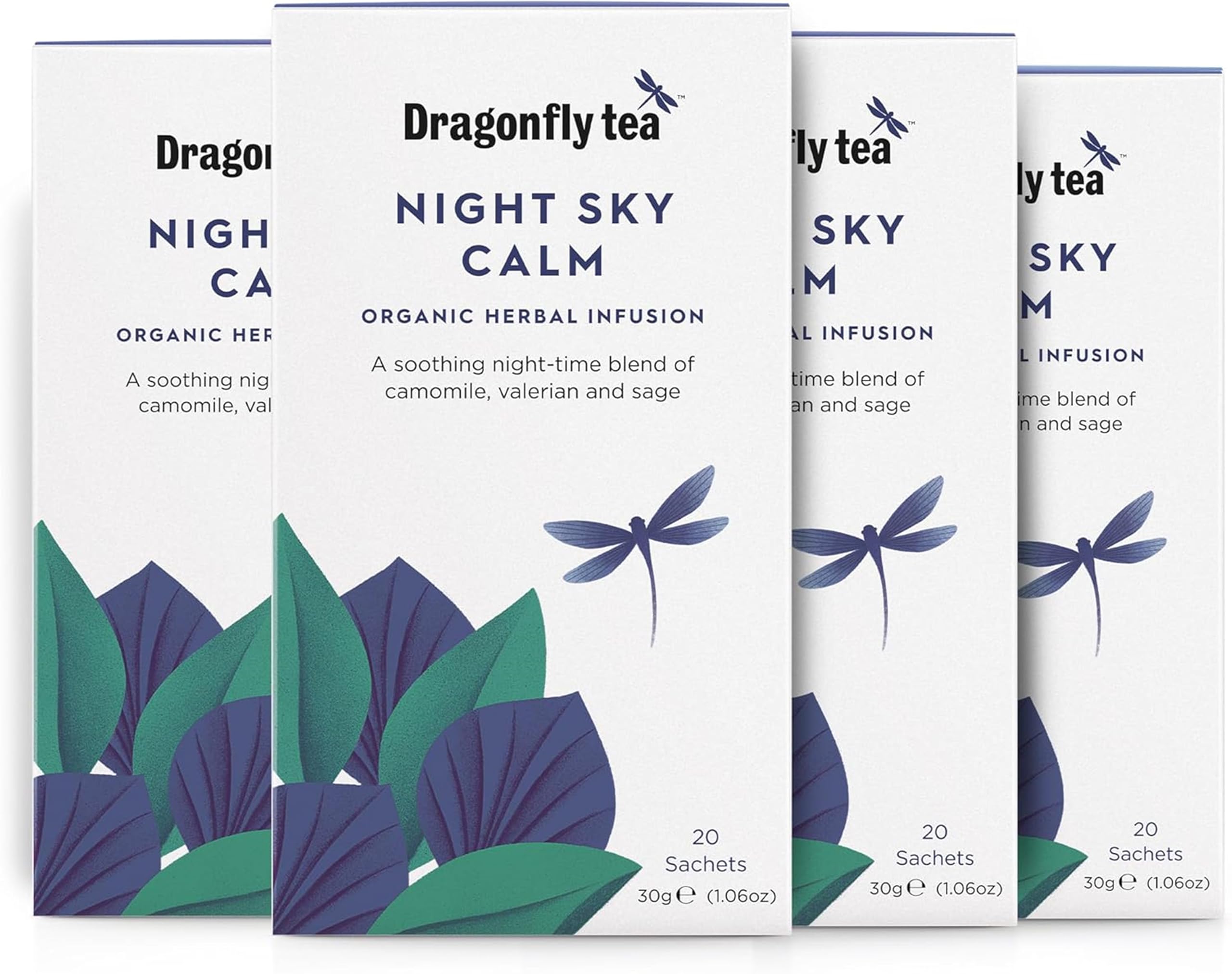 Dragonfly - Night Sky Calm Tea (80 Teabags) Organic Plastic-Free Compostable