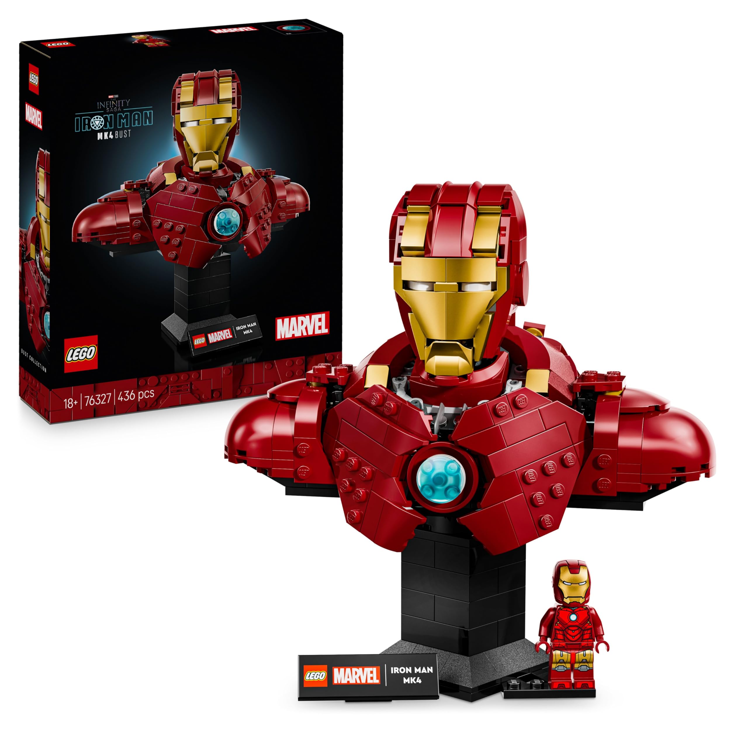 LEGO Marvel Iron Man MK4 Bust - Buildable Display Model for Adults