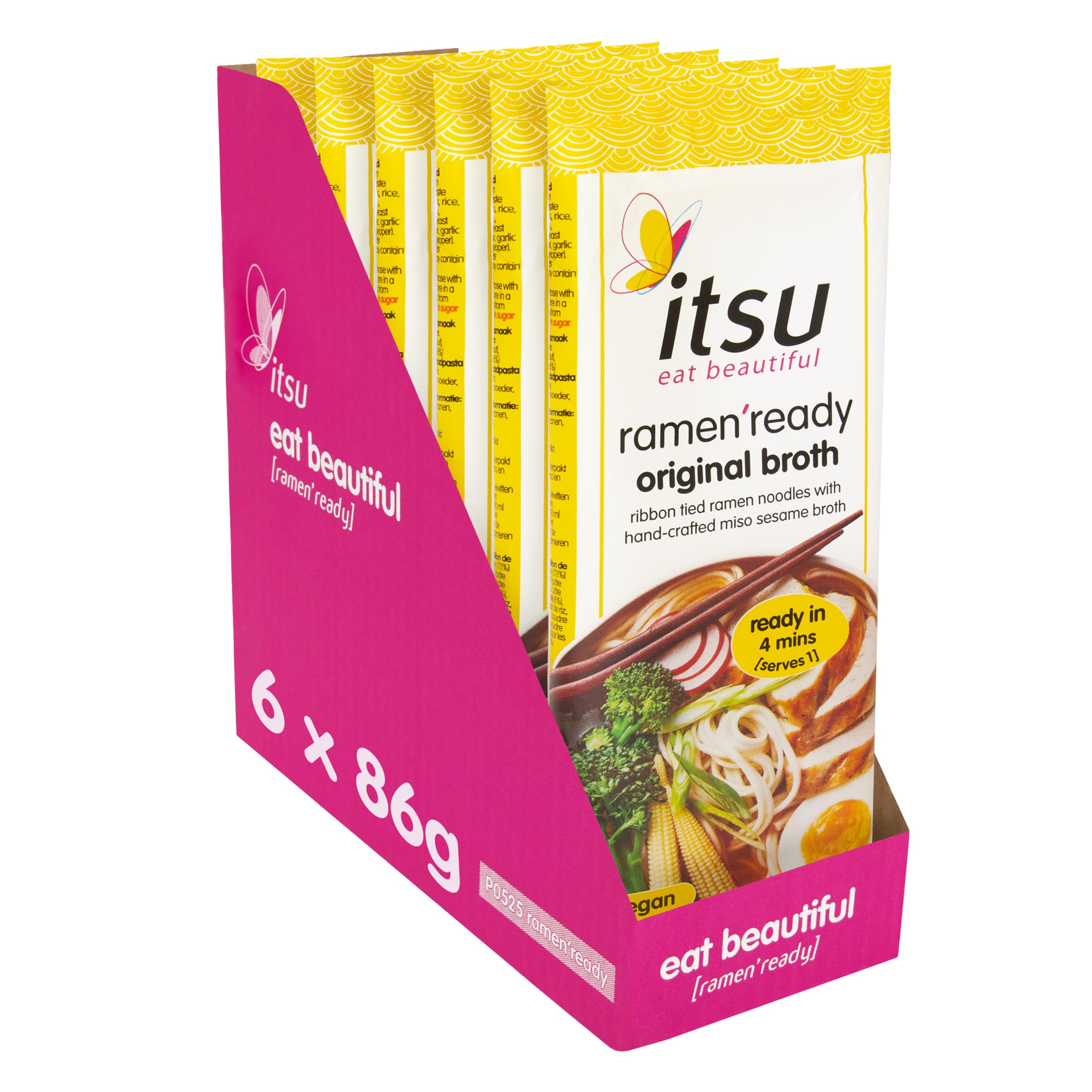 Itsu - Ramen Ready Noodles 86g | Spicy Broth | Authentic Japanese Flavour | Pack of 6
