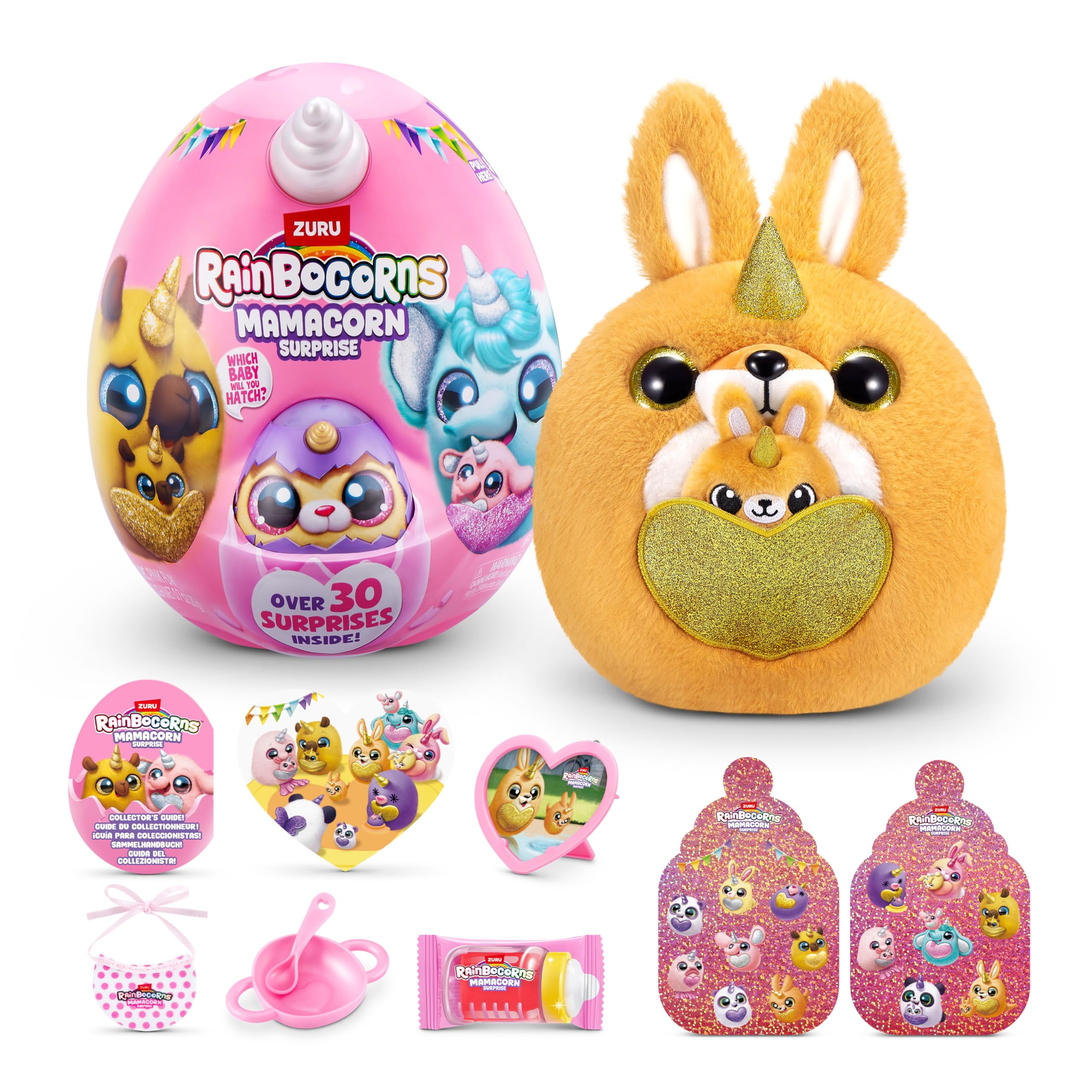 Rainbocorns Mamacorn Surprise by ZURU - Collectible Plush Toy with 30+ Surprises for Girls 3+