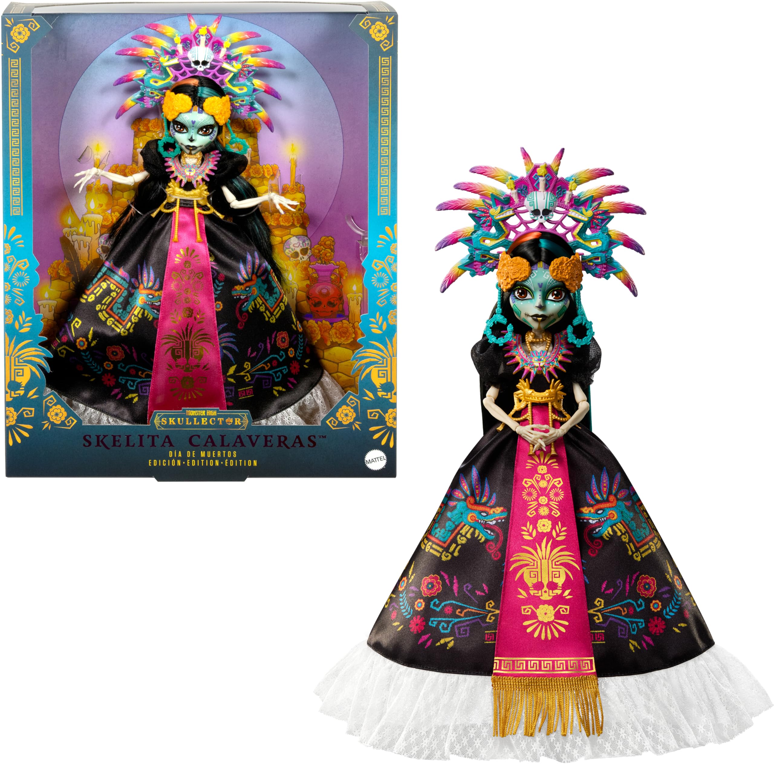 Monster High Skelita Calaveras Día de Muertos 2025 Collectible Doll - Aztec Design