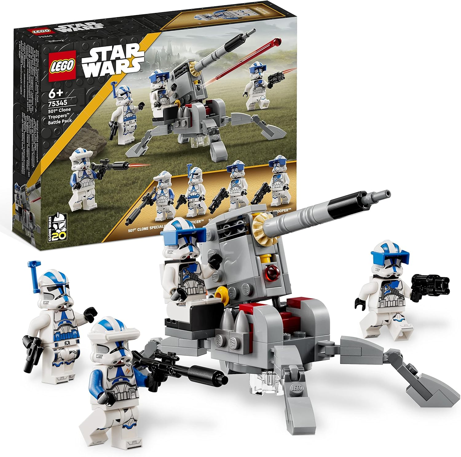 LEGO 75345 Star Wars 501st Clone Troopers Battle Pack Set, Buildable Toy with AV