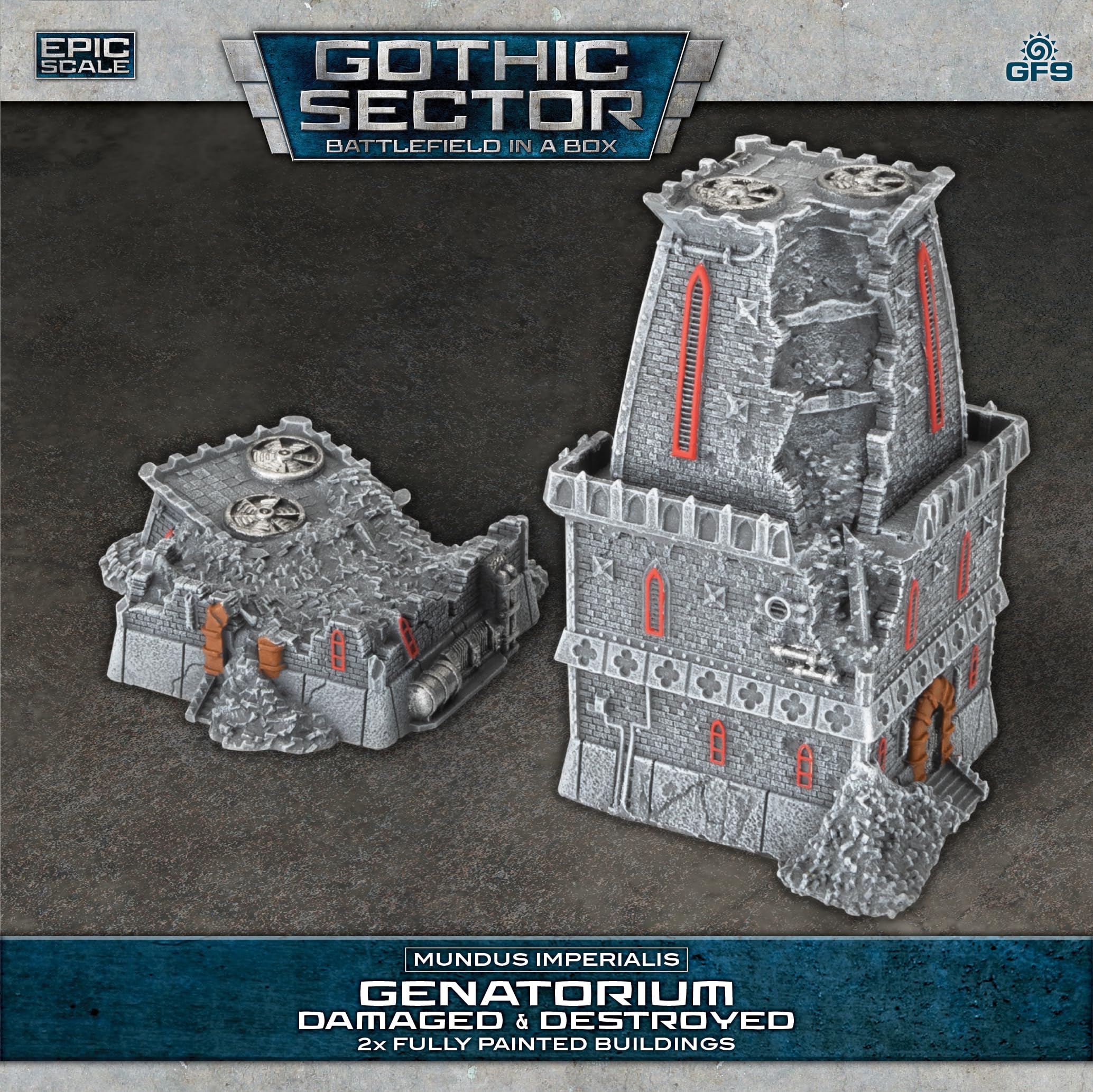 Gale Force Nine Mundus Imperialis Genatorium Damaged & Destroyed Set