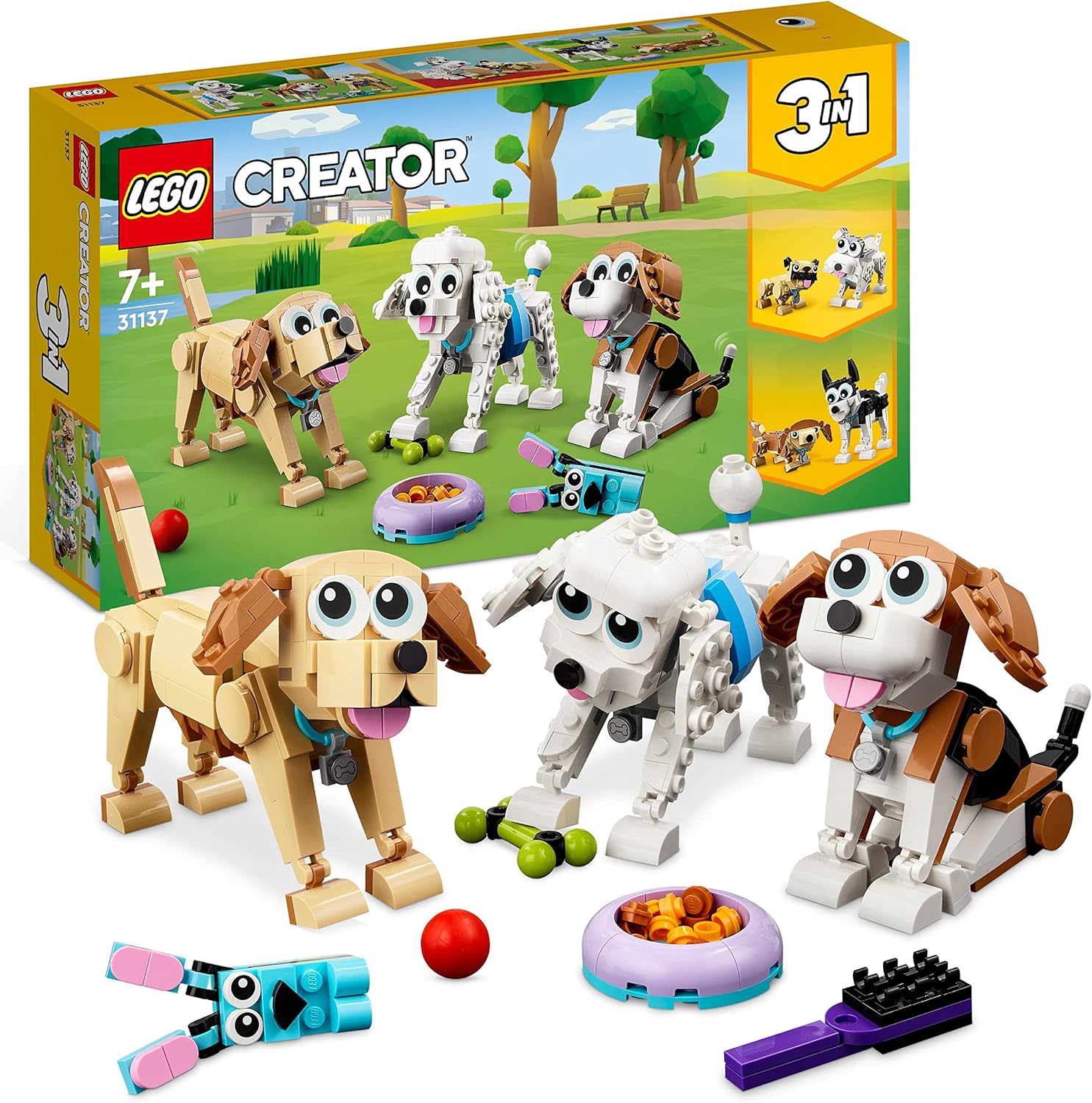 LEGO Creator 3 in 1 Adorable Dogs Building Set - 7 Breed Figures for Kids 7+
