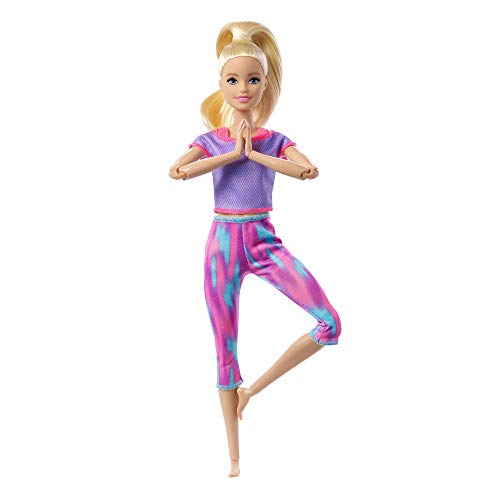 Barbie GXF04 Made to Move Doll - Flexible Yoga Doll with Long Blonde Hair for Ages 3+