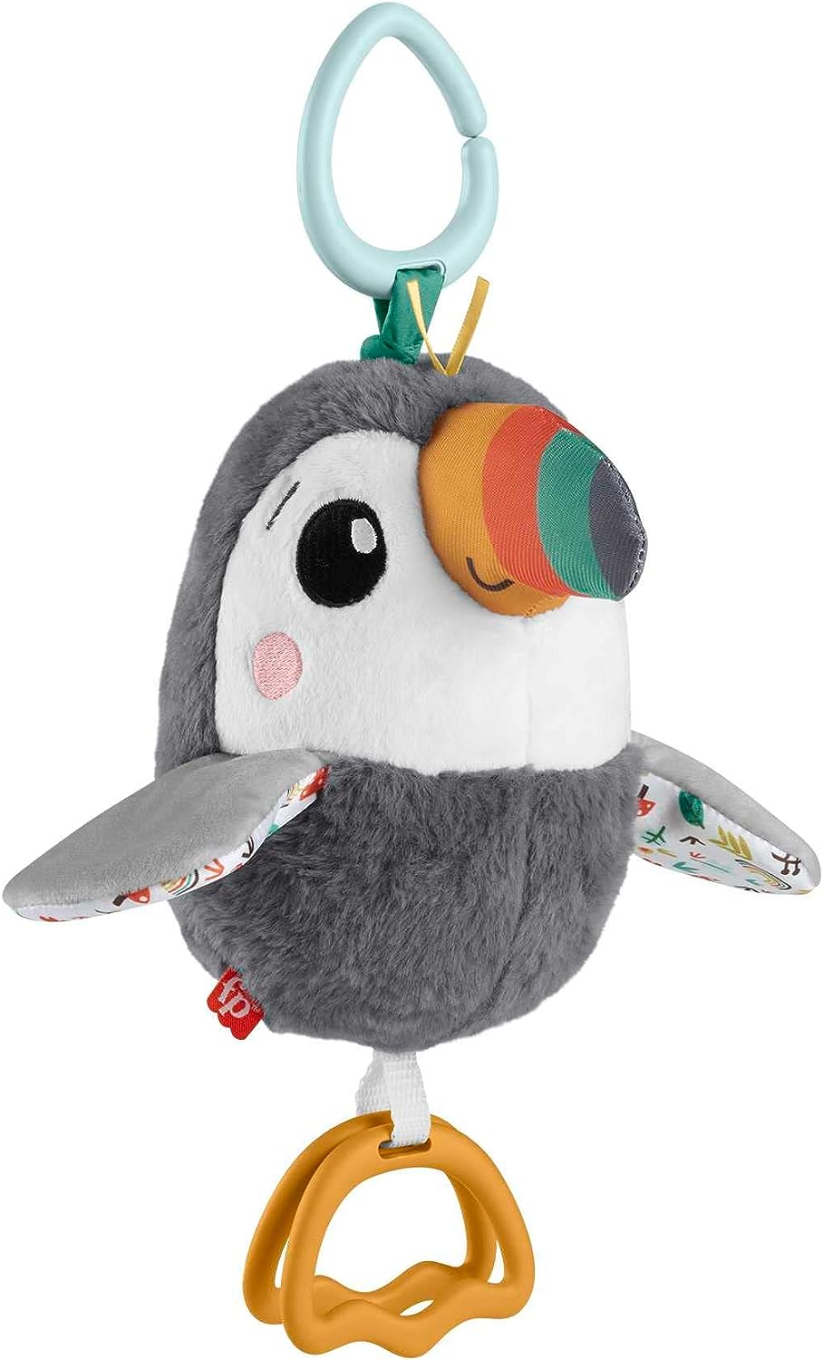 Fisher-Price Flap & Go Toucan - Interactive Plush Stroller Toy for Newborns