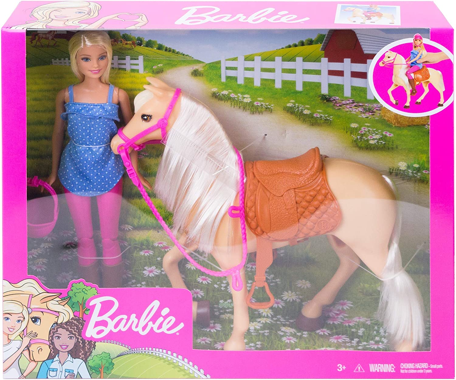 Barbie Doll and Horse Playset - Riding Adventure for Kids 3+