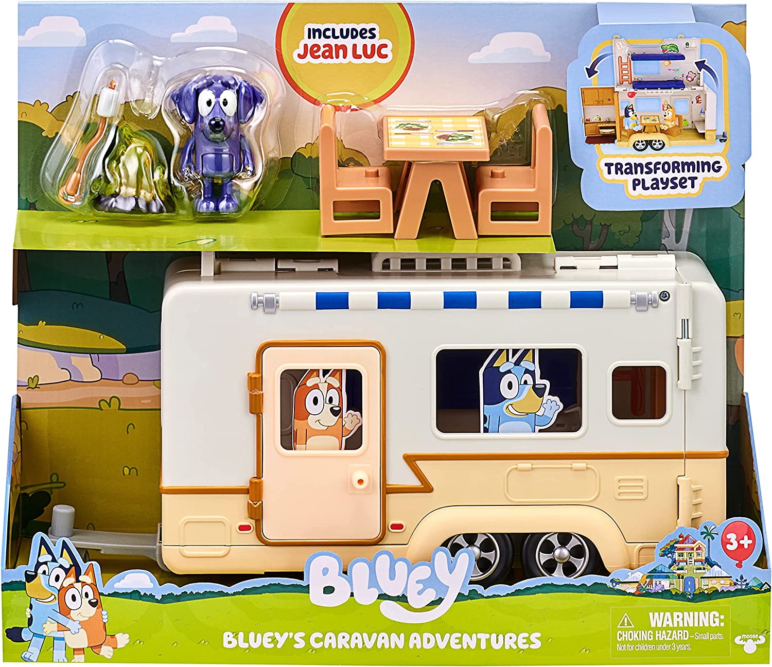 Bluey's Caravan Adventures Playset - Transforming Playset with Figure & Accessories