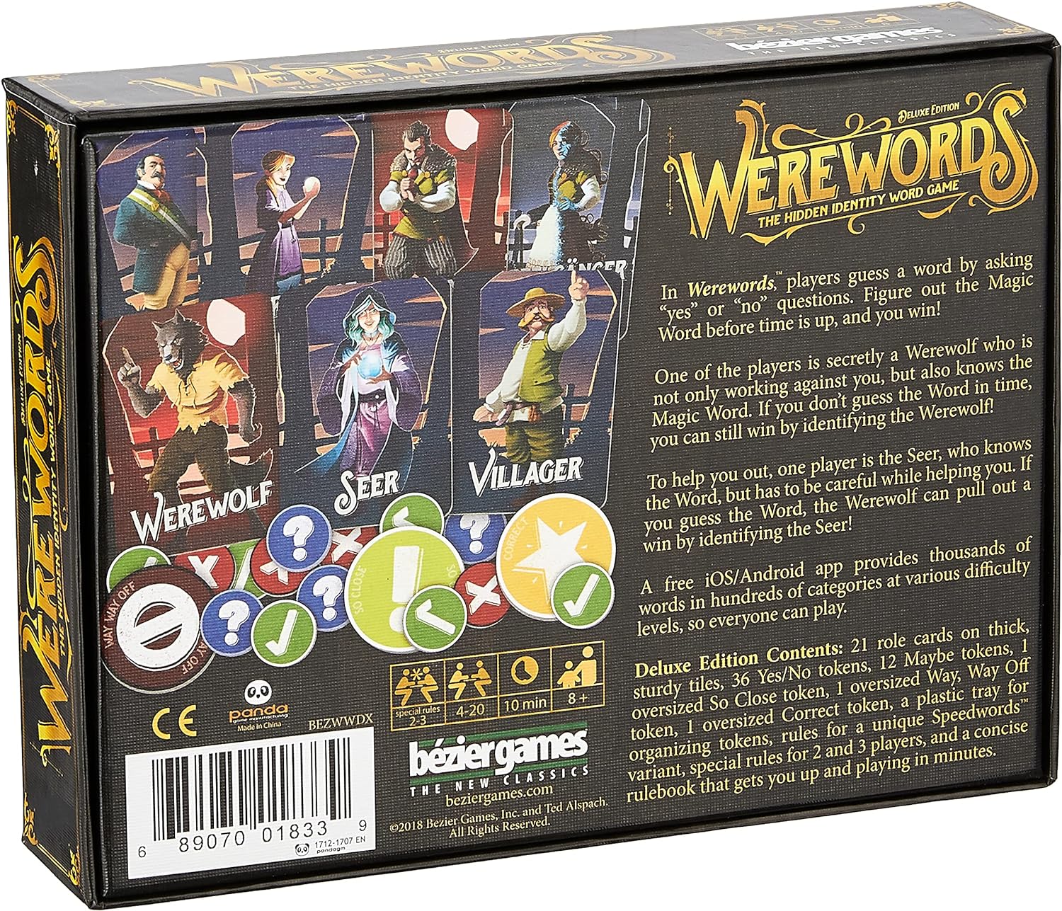 Bezier Games Werewords Deluxe Board Game