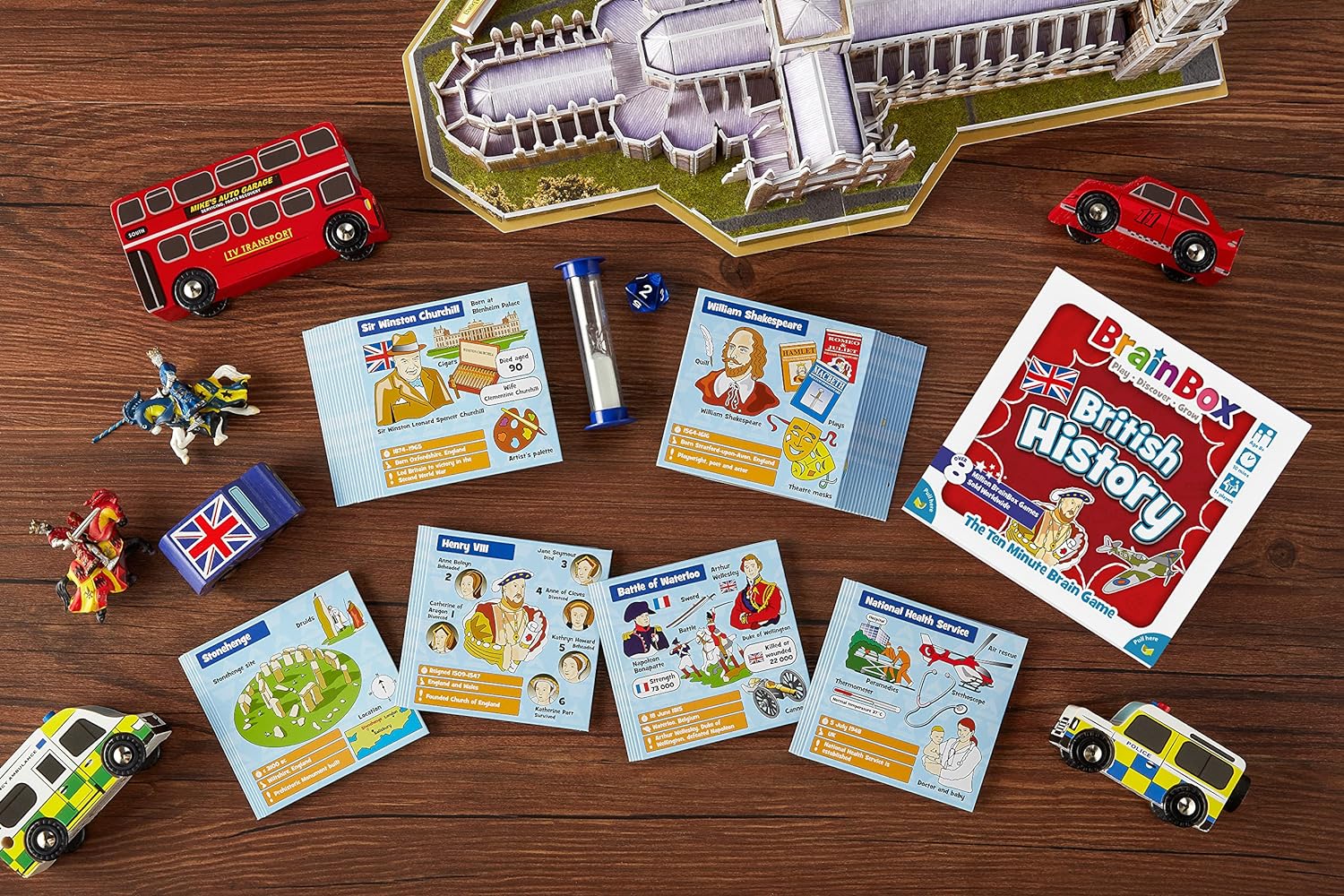 Brainbox British History Card Game - 54 Cards, 432 Questions, Ages 8+