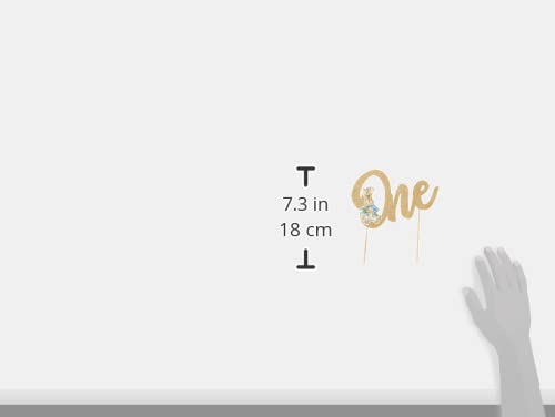 Anniversary House Peter Rabbit 1st Birthday 'One' Gold Glitter Cake Topper | 9.5 x 15cm 3
