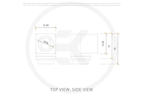 EKWB EK-Quantum Torque Micro Rotary 90° Black - Compact 90° Fitting for Tight Spaces