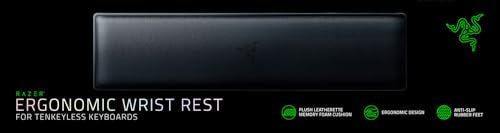 Razer Ergonomic Wrist Rest Tenkeyless - RC21-01710100-R3M1 Leatherette Memory Foam Keyboard Wrist Support 19
