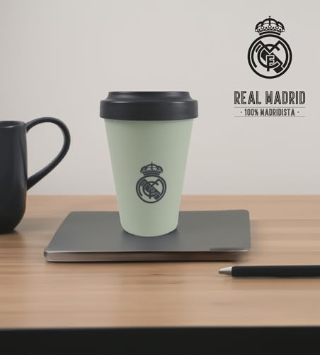 CYP BRANDS - Real Madrid Tumbler with Lid, 400ml, Green, Official Licensed Product