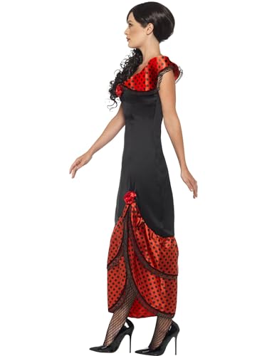 Smiffys Flamenco Senorita Costume - Black/Red, Women's Size M (UK 12-14)