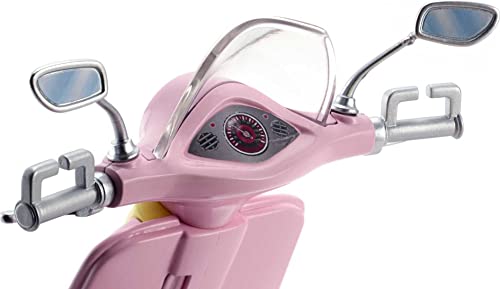 Barbie FRP56 Estate Mo-Ped Motorbike pour poupée, Scooter rose, Véhicule