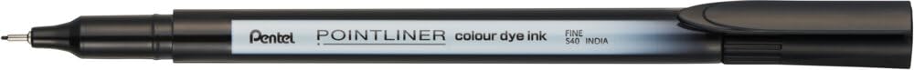 Pentel S40 Pointliner Fineliner Pen - 0.4mm Line, Black Ink | Metal Clad Tip 1