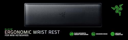 Razer Ergonomic Wrist Rest Mini - RC21-01720100-R3M1 Leatherette Memory Foam Keyboard Wrist Support 19