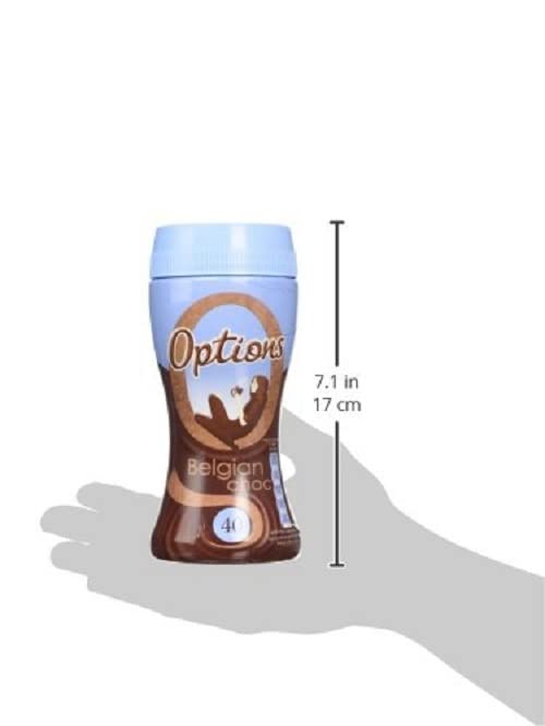 Options Belgian Chocolate Drink - Instant, Low Calorie, Gluten Free | 220g 2