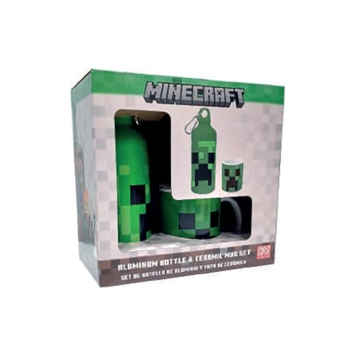 Kids Licensing Minecraft Aluminium Drinking Bottle and Cup Set, 500 ml (MC00015)