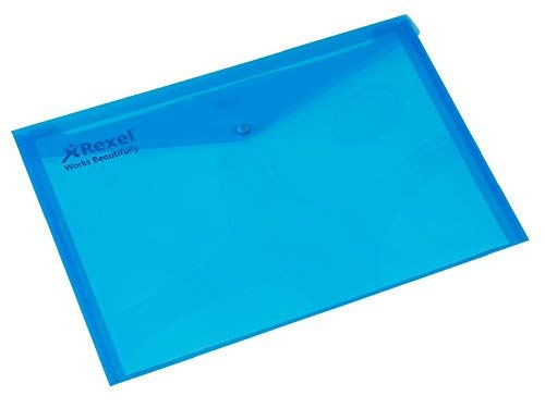 Rexel 111355 Popper Wallets A4 - 1 Piece, Assorted Colour | Polypropylene | 150 Sheet Capacity 1