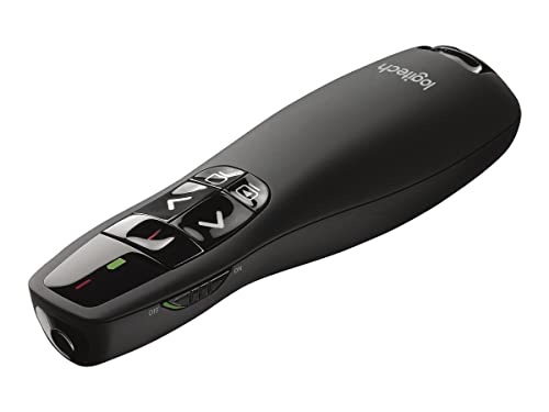 Logitech Wireless Presentation Remote with Red Laser Pointer, Intuitive Slideshow Control, 15m Range, Black (910-001356)