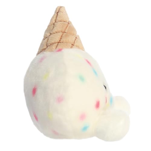 AURORA Palm Pals Sprinkle Ice Cream Soft Toy - Bean-Filled, 13cm, White & Brown 3