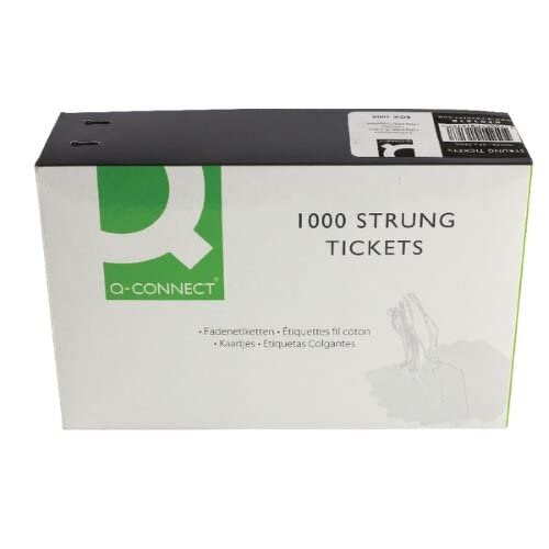 Q-Connect Strung Ticket Pricemarker Labels - 48x30mm White Paper | Pack of 1000 KF01620 2