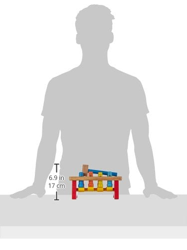 Melissa & Doug Deluxe Pounding Bench - Wooden Motor Skills Toy for Toddlers 2+