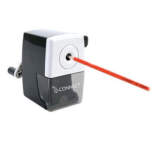 Q-Connect Desktop Pencil Sharpener KF02291 - Black | Handle Operation | Auto-Stop