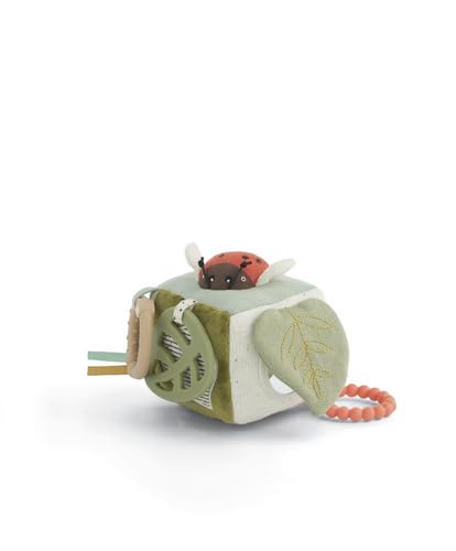 Mamas & Papas Babyplay Mini Activity Cube - Soft Sensory Toy | Suitable from Birth | H 12 x W 10cm