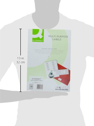 Q-Connect Multipurpose Labels - 99.1x34mm, 16 Per Sheet, White | 1600 Pack (KF26) 2