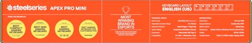 SteelSeries Apex Pro Mini Gen 3 - 60% Gaming Keyboard - OmniPoint 3.0 Hall Effect Switches - English QWERTY 23