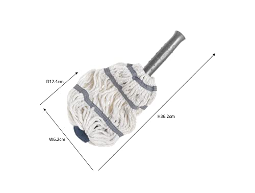 Addis Twist Mop - Self Wringing Mechanism | Thick Absorbent Cotton Strands | Graphite/Metallic/White 4