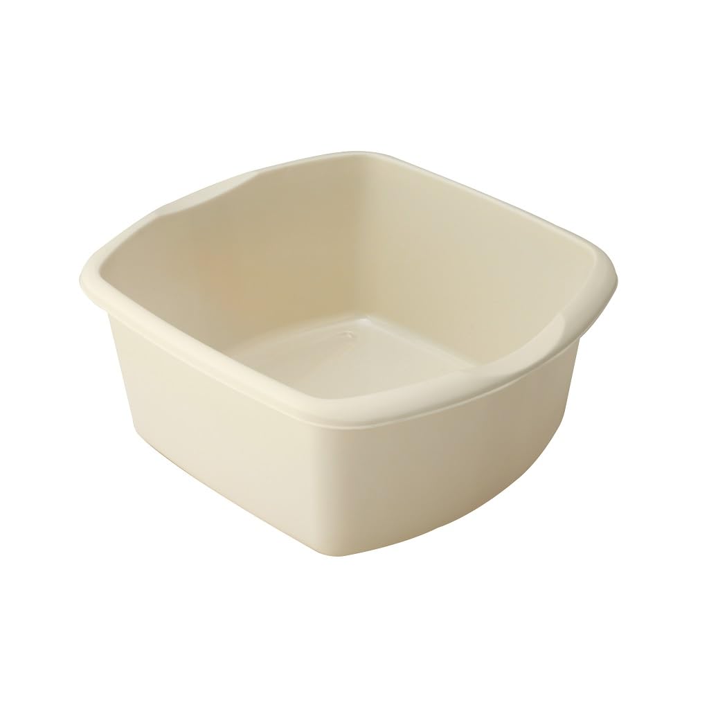 Addis 8 Litre Rectangular Bowl - Linen Cream | BPA-Free Plastic | Made in UK