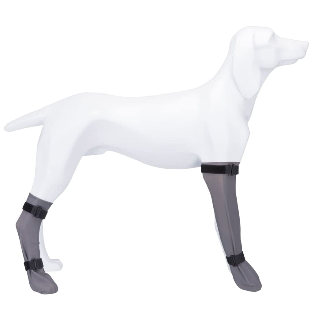 TRIXIE Protective Silicone Dog Paw Boots - Size M | 8 cm Width, 35 cm Length | Grey 2