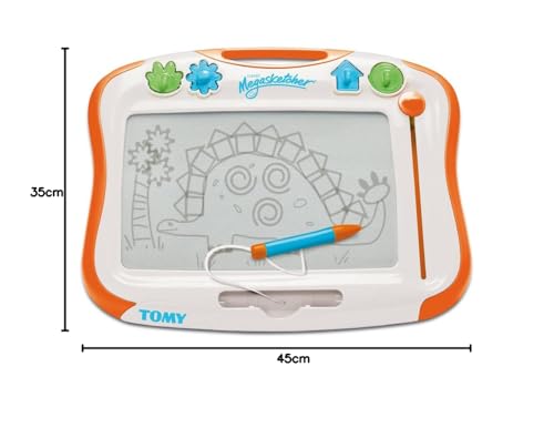 TOMY Megasketcher Classic Magnetic Drawing Board | Large 45x35cm Screen | Ages 3+ | 4 Stamps Included 8