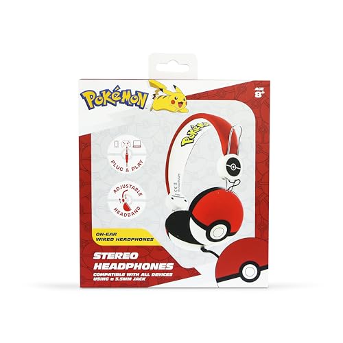 OTL Technologies Pokemon Poke Ball Wired Headphones (PK0445-stickerless)