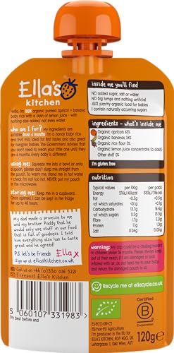 Ella's Kitchen - Organic Apricot & Banana Baby Rice Smoothie Pouch, 120g 4