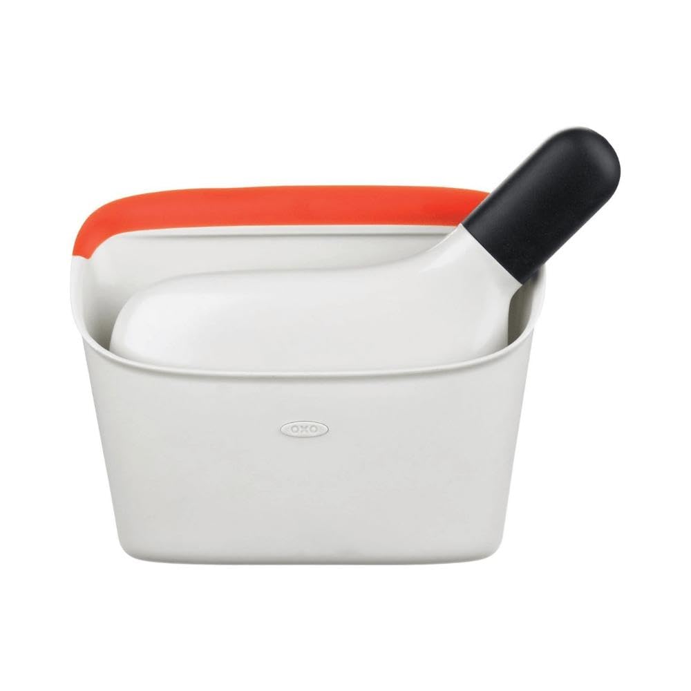 OXO Good Grips Compact Dustpan & Brush Set - Slim Storage | Soft Rubber Lip | Red 4