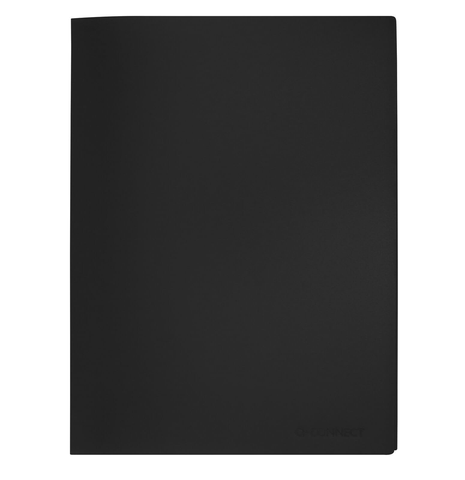 Q-Connect A4 Presentation Book - 20 Pockets | Rigid Polypropylene | Black