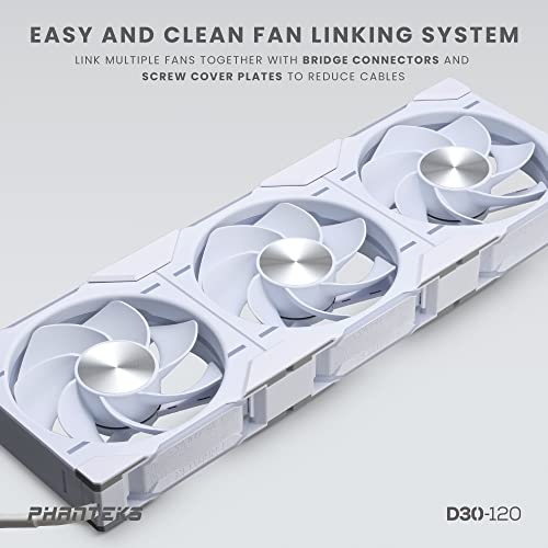 Phanteks D30 PWM Reverse Airflow D-RGB Fan - 120mm, White