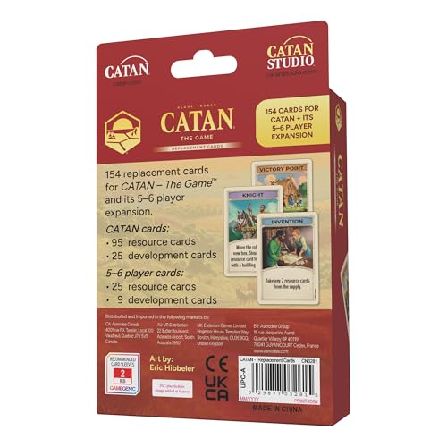 CATAN Base Game Card Accessory (CN3281) - Complete Replacement Set for 6th Edition