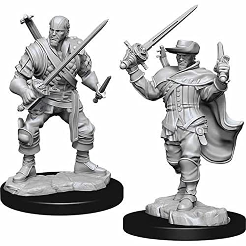 WizKids Human Bard Male Unpainted Miniature - 2 Pieces | Tabletop Play