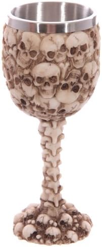 LotusandLime - Set of 2 Multi Skull Head Decorative Goblets - Resin Goblets with Stainless Steel Liner