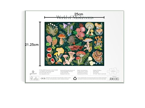 Galison World of Mushrooms 1000 Piece Jigsaw Puzzle | Features Glossary of Species 8